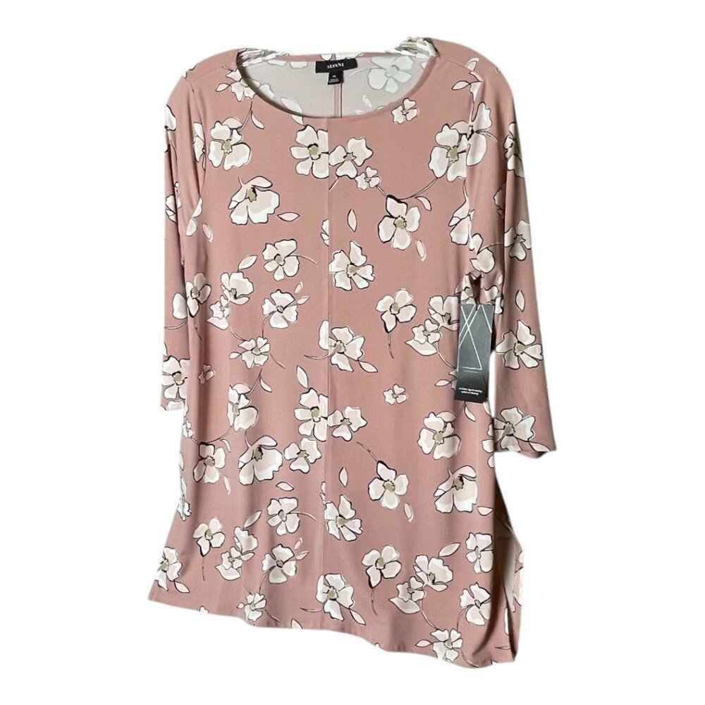 Alfani beige/pink floral tunic, soft/flowing fabric New with Tags PS